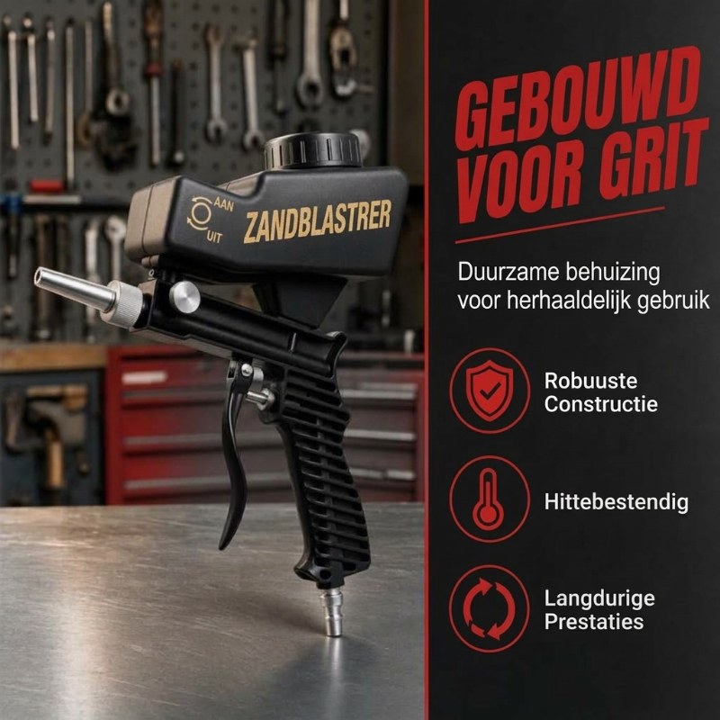 Draagbare handbediende pneumatische zandstraalpistool