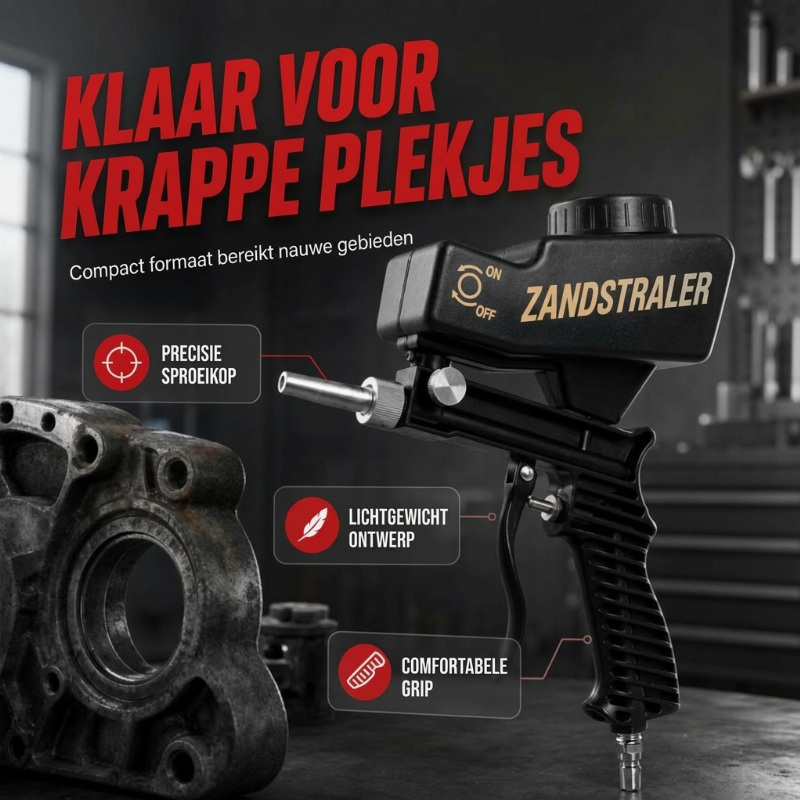 Draagbare handbediende pneumatische zandstraalpistool