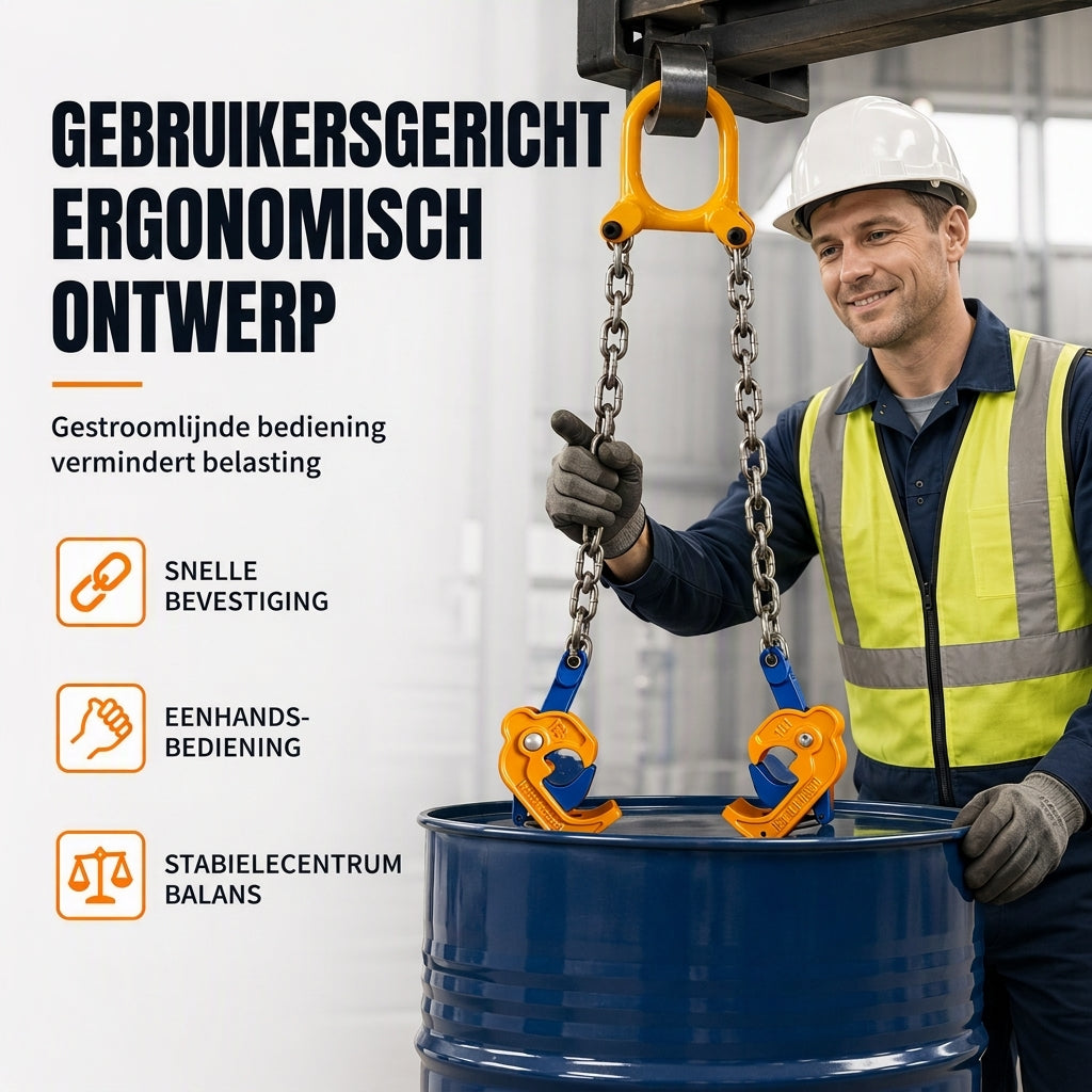 Zware olievat-tang voor vorkheftrucks en kranen, vathengel voor stalen/metalen vaten, matrijsgesmeed vatbehandelingsgereedschap