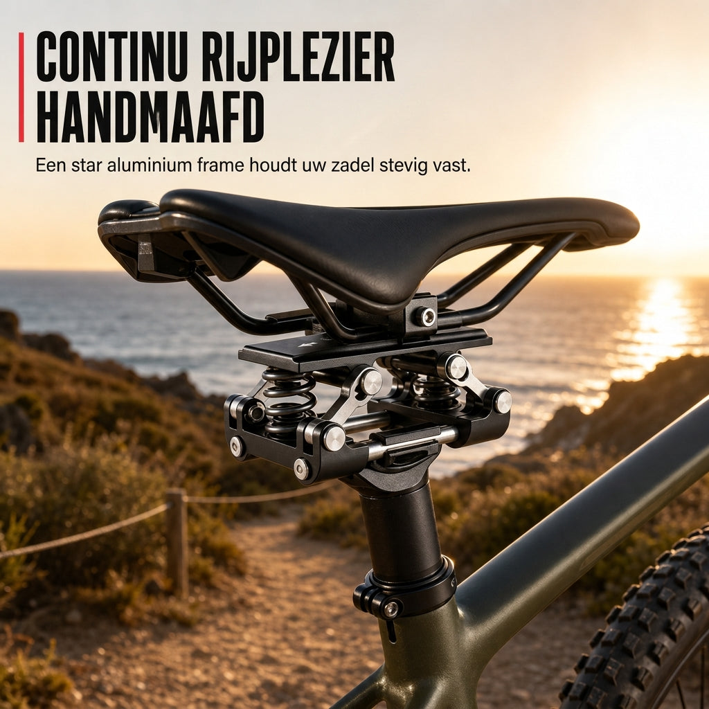 🚲Fiets schokdemper zadelpen – Dubbele spiraalveren, CNC-aluminium en stabiele rit – Maakt ruwe paden glad