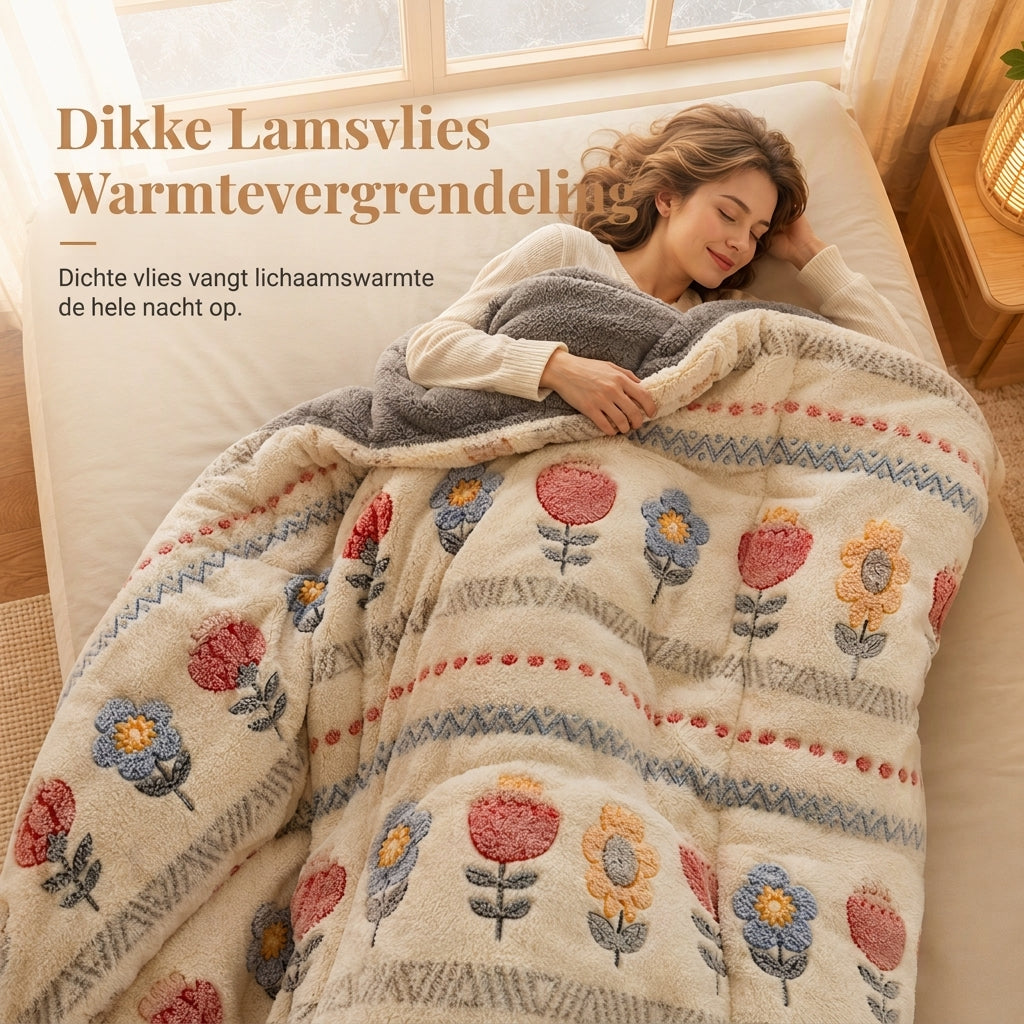 ⏳Tijdelijke aanbieding met 50% korting⏰🛌 Tweezijdig Sherpa fleece dekbed – Dikke warme winterdeken, zacht fluweelgevoel | Gezellig beddengoed voor ultiem comfort❄️