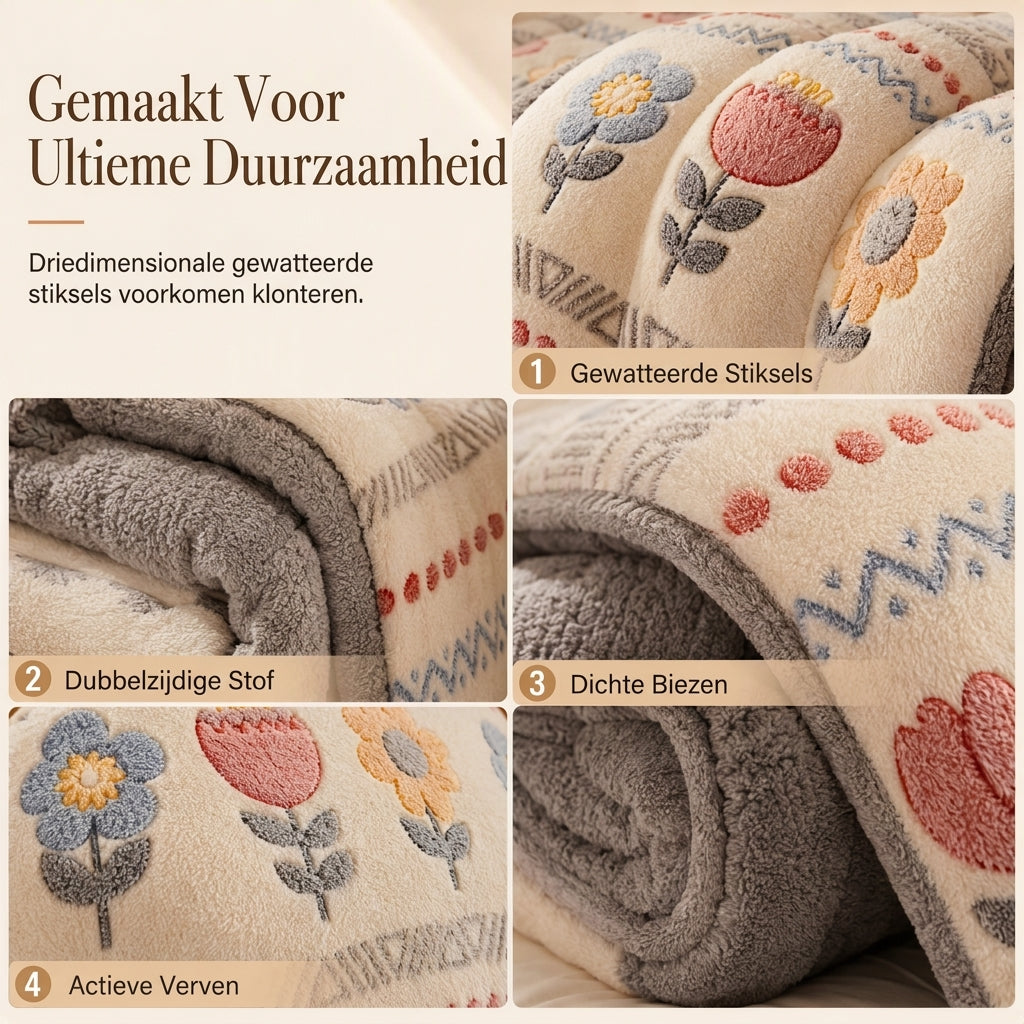⏳Tijdelijke aanbieding met 50% korting⏰🛌 Tweezijdig Sherpa fleece dekbed – Dikke warme winterdeken, zacht fluweelgevoel | Gezellig beddengoed voor ultiem comfort❄️