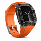 Geïntegreerde smartwatch-band met beschermhoes Kleurblokkerende doorschijnende sportband voor 40 mm 41 mm 42 mm 44 mm 45 mm 46 mm 49 mm