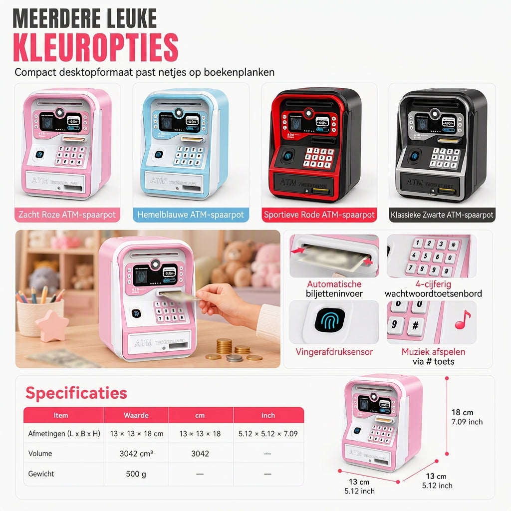 📢📢50% KORTING !! ⏰✨Elektronische kinder-ATM-spaarpot, slimme spaarpot-speelgoed