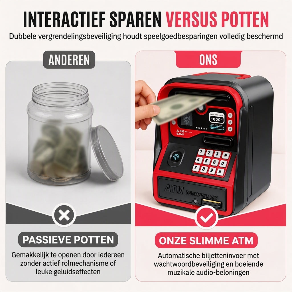 📢📢50% KORTING !! ⏰✨Elektronische kinder-ATM-spaarpot, slimme spaarpot-speelgoed