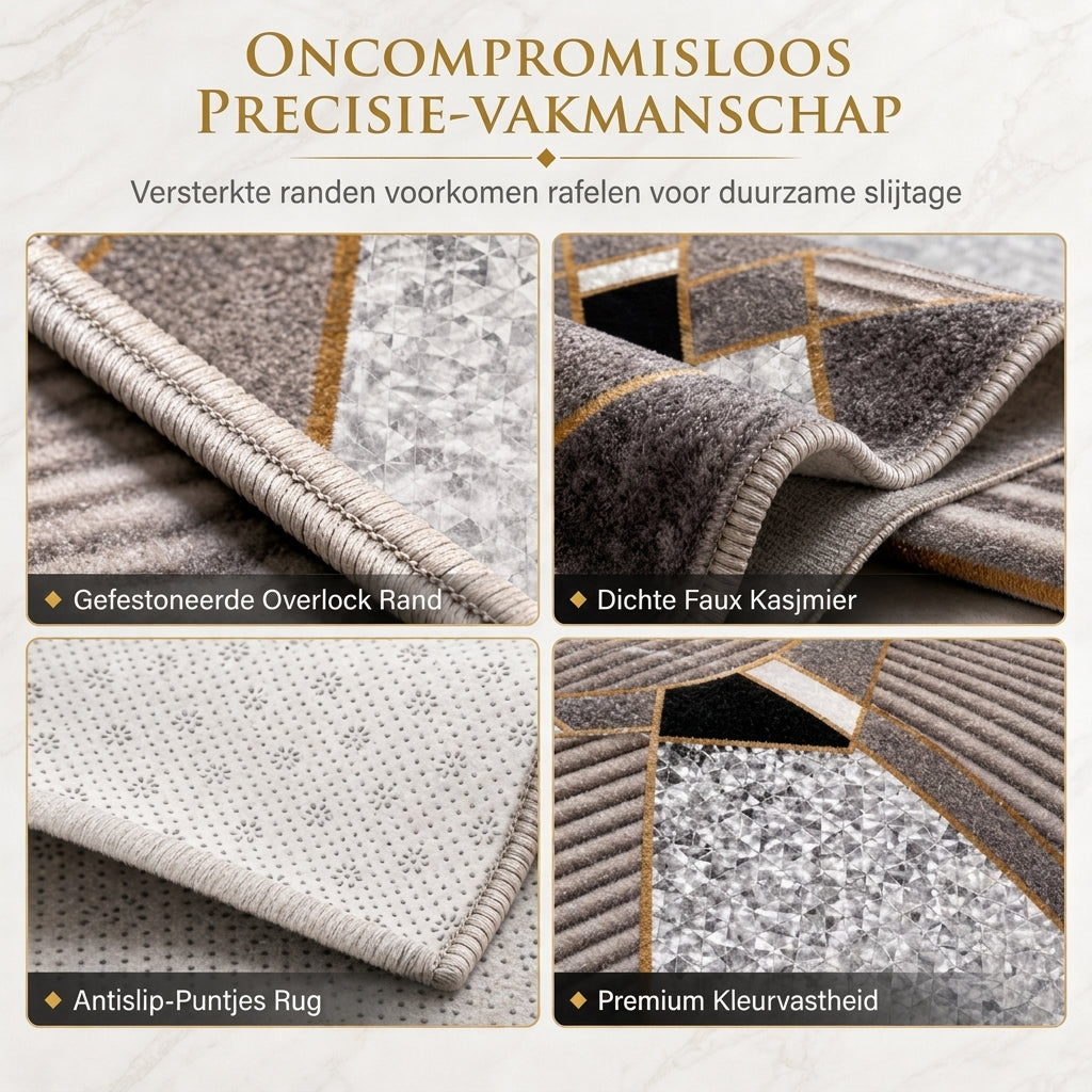 ⏳Tijdelijke speciale aanbieding⏰4-delige set badkamermatten van imitatiekasjmier met absorberende werking, inclusief rechthoekige mat, U-vormige toiletmat, toiletbrilhoes en lang loperkleed 🧽