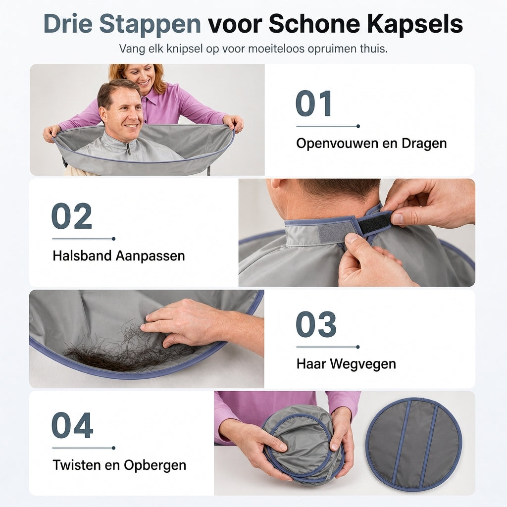 Ademende kapperscape voor volwassenen, grijs, medium formaat en geurloze salonjurk voor het verven van haar