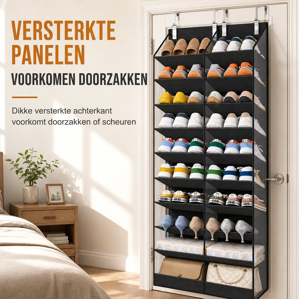 👠 Opgehangen opbergtas voor aan de deur met 20 gaasvakken, grote capaciteit, meerlaagse organizer van non-woven stof voor huishoudelijke opberg
