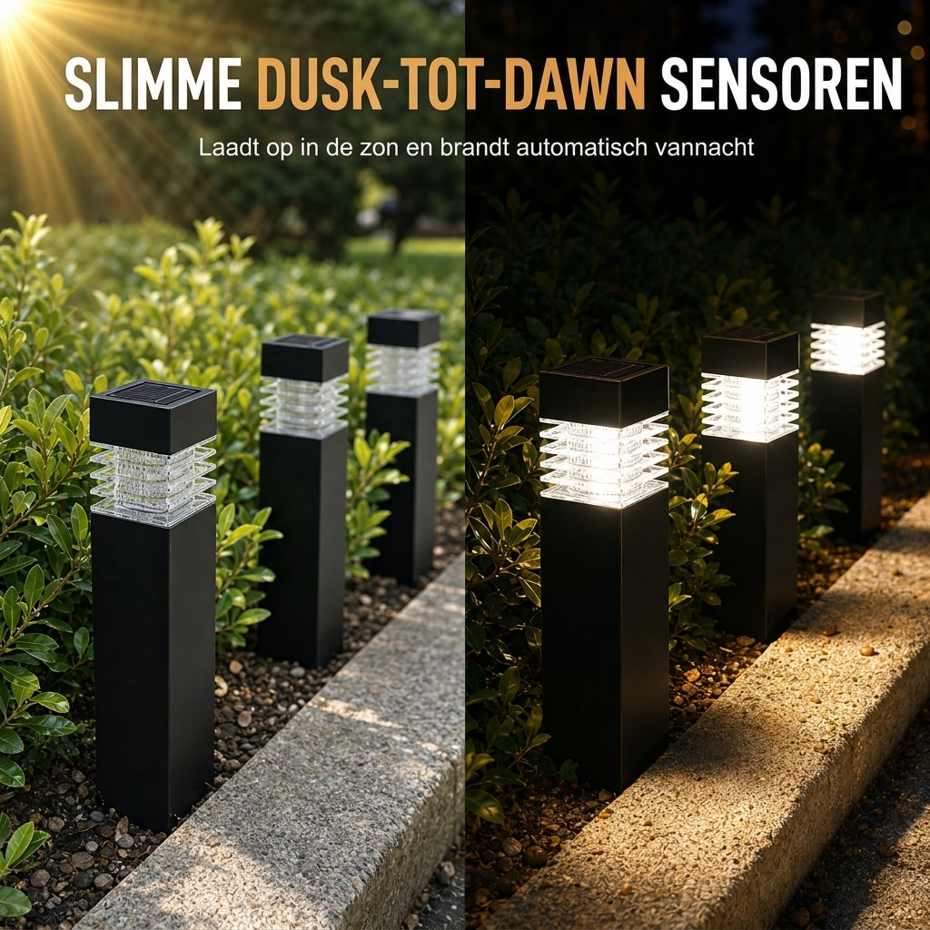 Waterdichte zonne-tuin buitenverlichting vierkante grondpin pad- en gazonverlichting voor tuin- en landschapsdecoratie