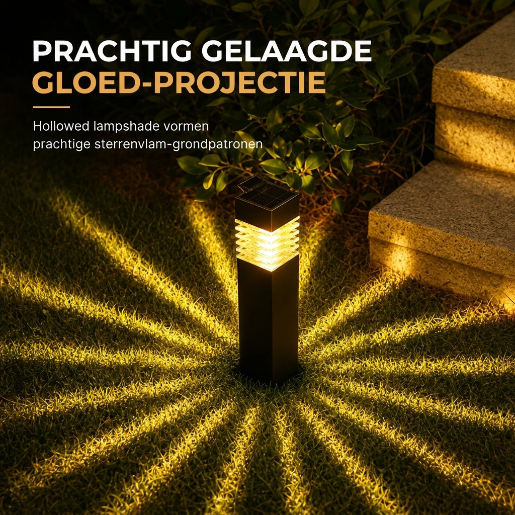 Waterdichte zonne-tuin buitenverlichting vierkante grondpin pad- en gazonverlichting voor tuin- en landschapsdecoratie