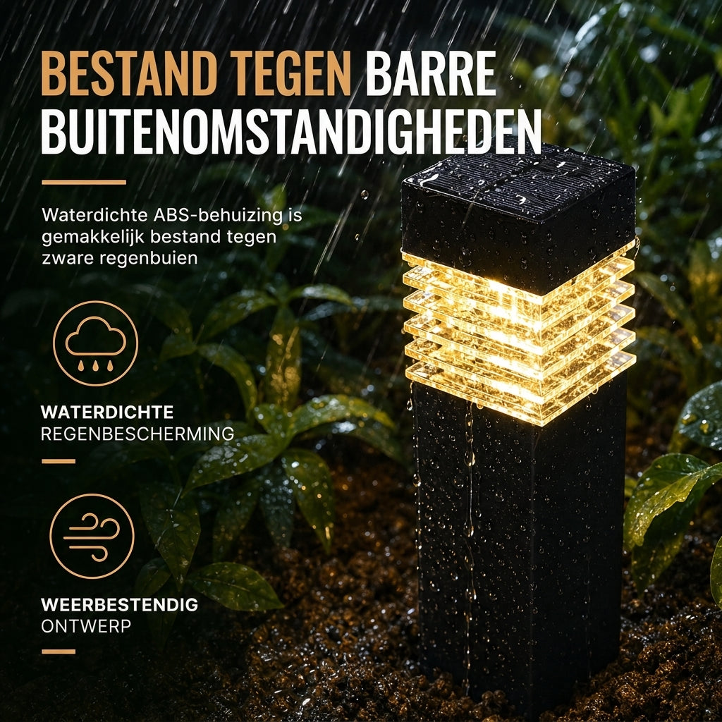Waterdichte zonne-tuin buitenverlichting vierkante grondpin pad- en gazonverlichting voor tuin- en landschapsdecoratie