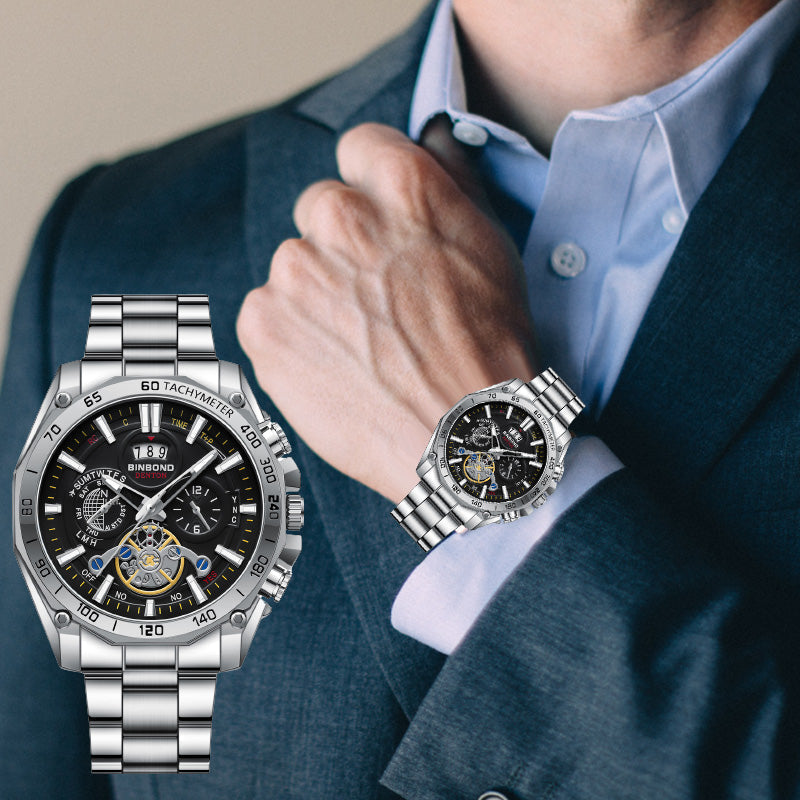 ⏳Tijdelijk 50% korting⏰Waterbestendig lichtgevend herenhorloge van roestvrij staal⌚