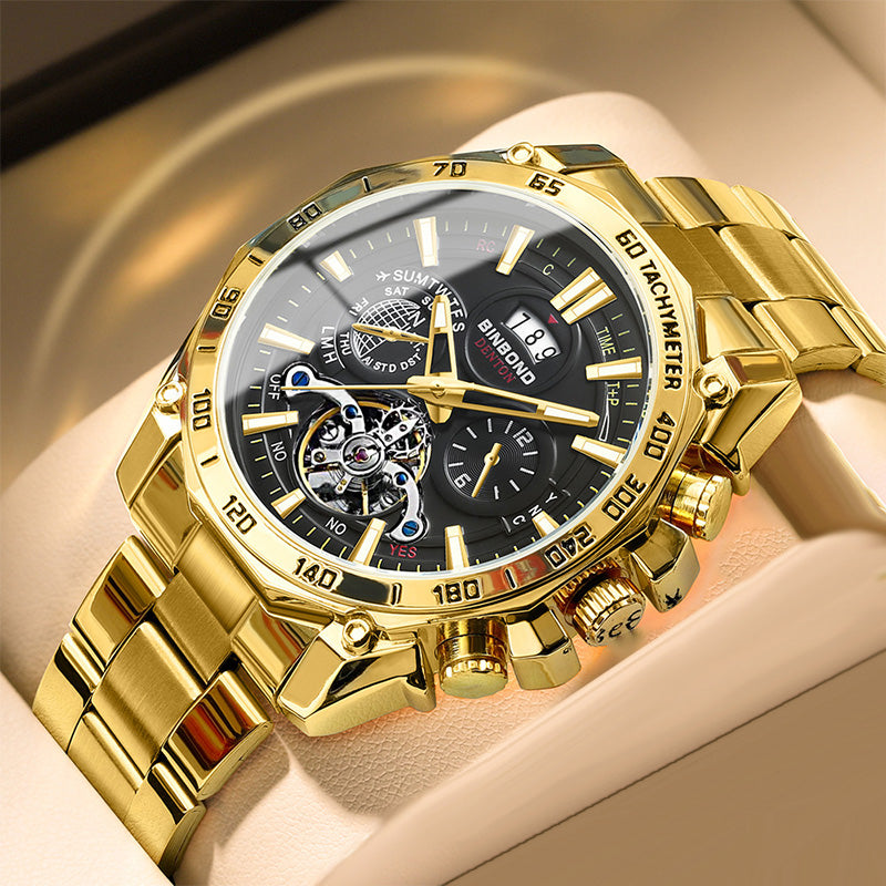 ⏳Tijdelijk 50% korting⏰Waterbestendig lichtgevend herenhorloge van roestvrij staal⌚