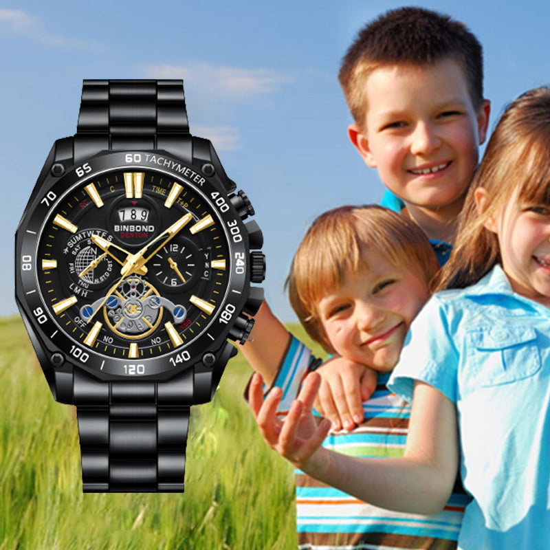 ⏳Tijdelijk 50% korting⏰Waterbestendig lichtgevend herenhorloge van roestvrij staal⌚