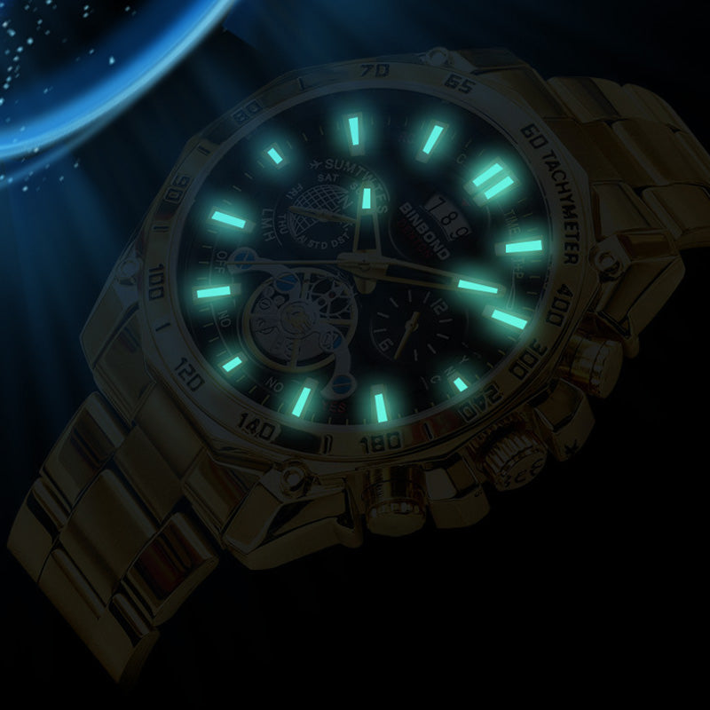 ⏳Tijdelijk 50% korting⏰Waterbestendig lichtgevend herenhorloge van roestvrij staal⌚