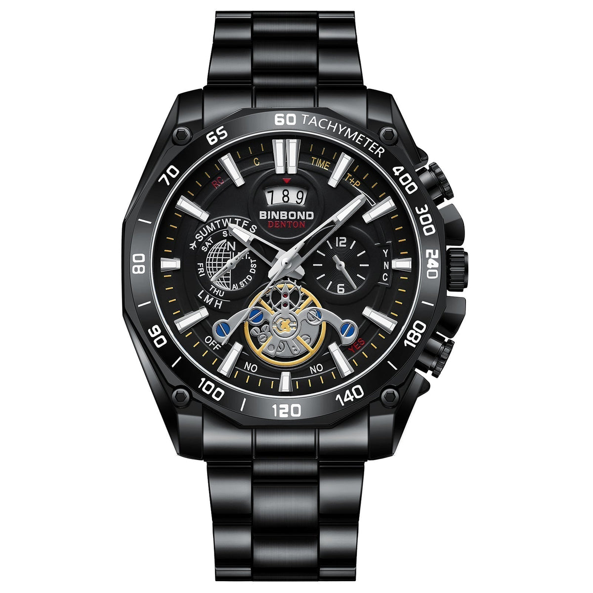 ⏳Tijdelijk 50% korting⏰Waterbestendig lichtgevend herenhorloge van roestvrij staal⌚