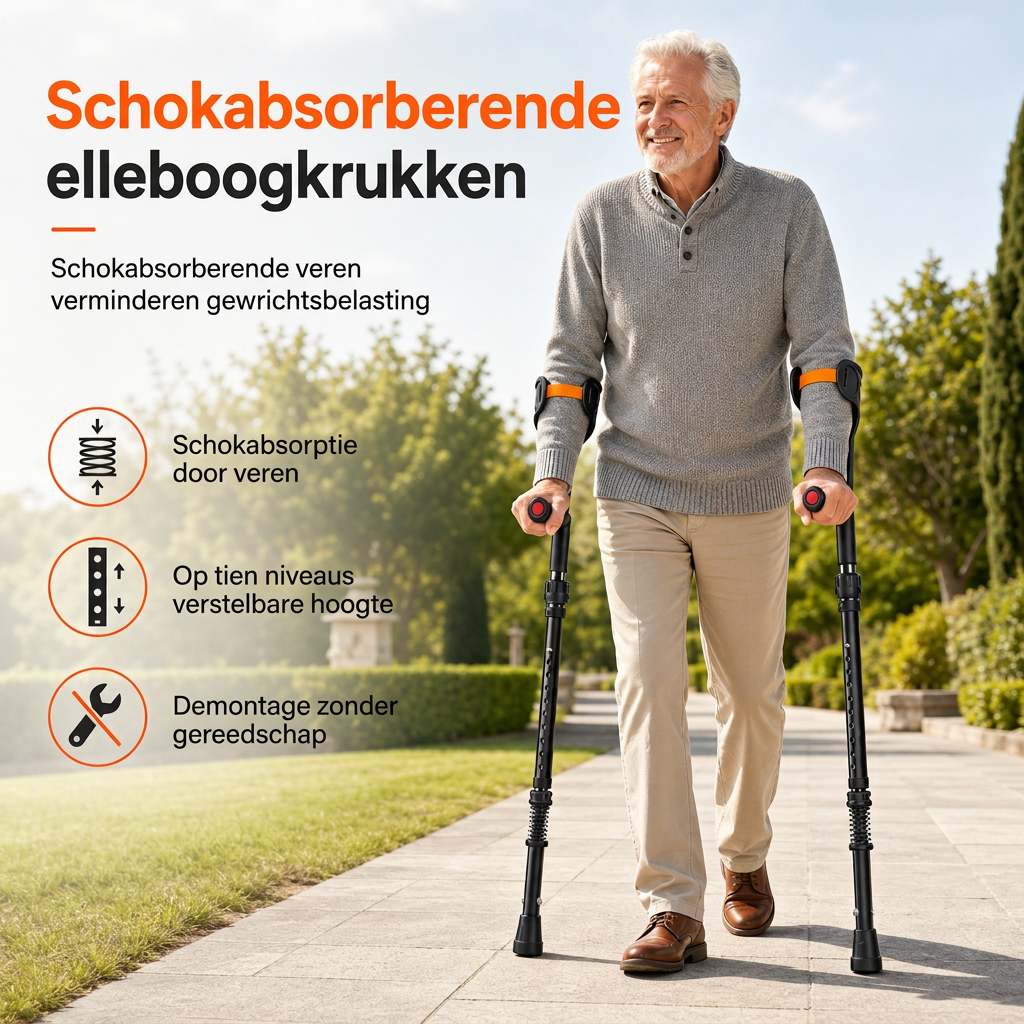 📢📢50% KORTING !! ⏰ Opvouwbare onderarmkrukken – Antislip & mobiliteitshulpmiddel ✨💪