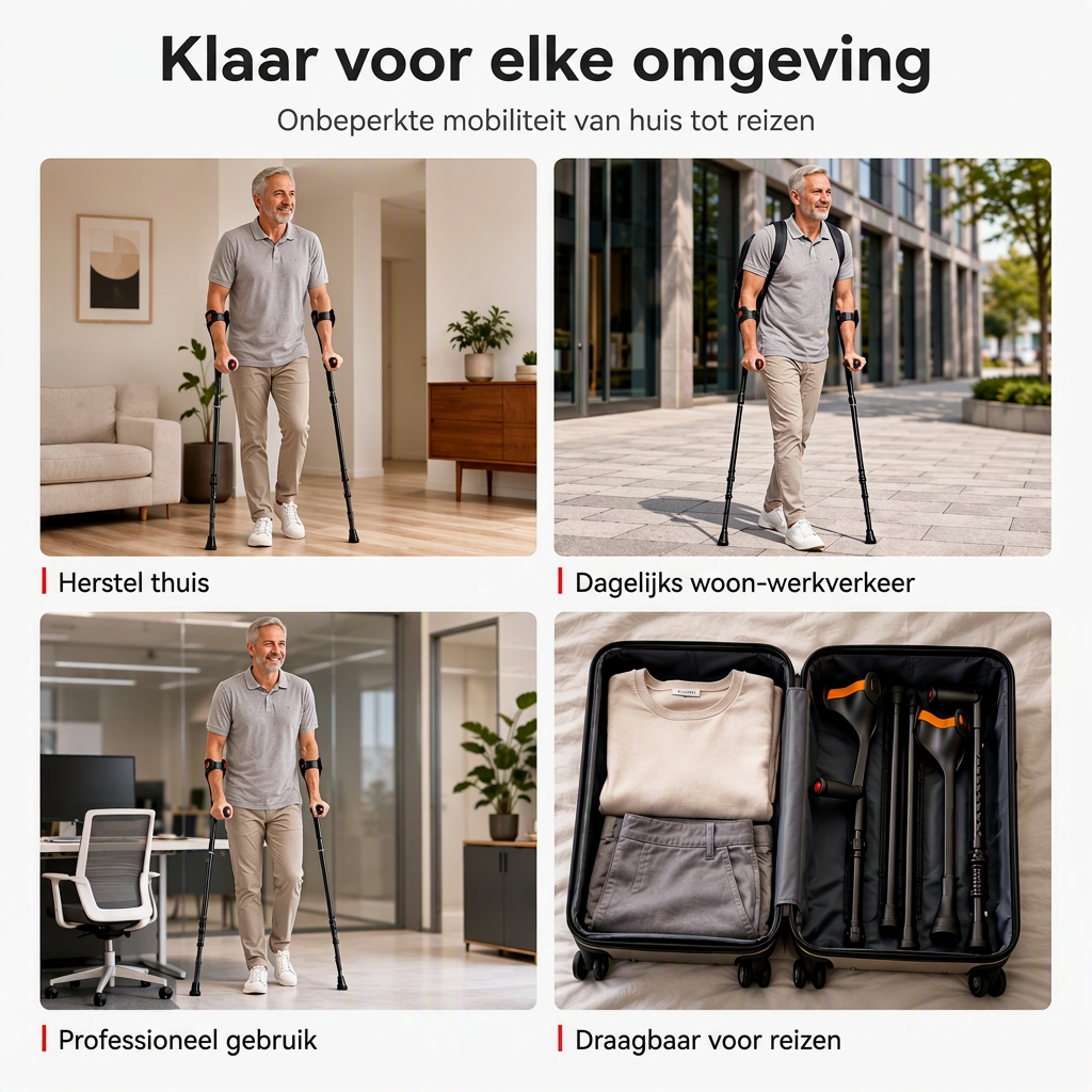 📢📢50% KORTING !! ⏰ Opvouwbare onderarmkrukken – Antislip & mobiliteitshulpmiddel ✨💪