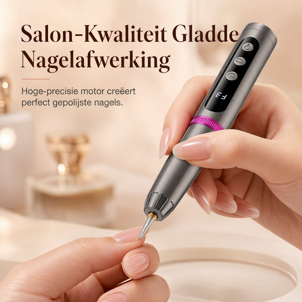 Draagbare elektrische nagelvijl en slijpmachine manicurehulpmiddel voor het polijsten van nagellak, verwijderen van gellak en verzorging van nagelriemen en dode huid, geschikt voor thuisgebruik
