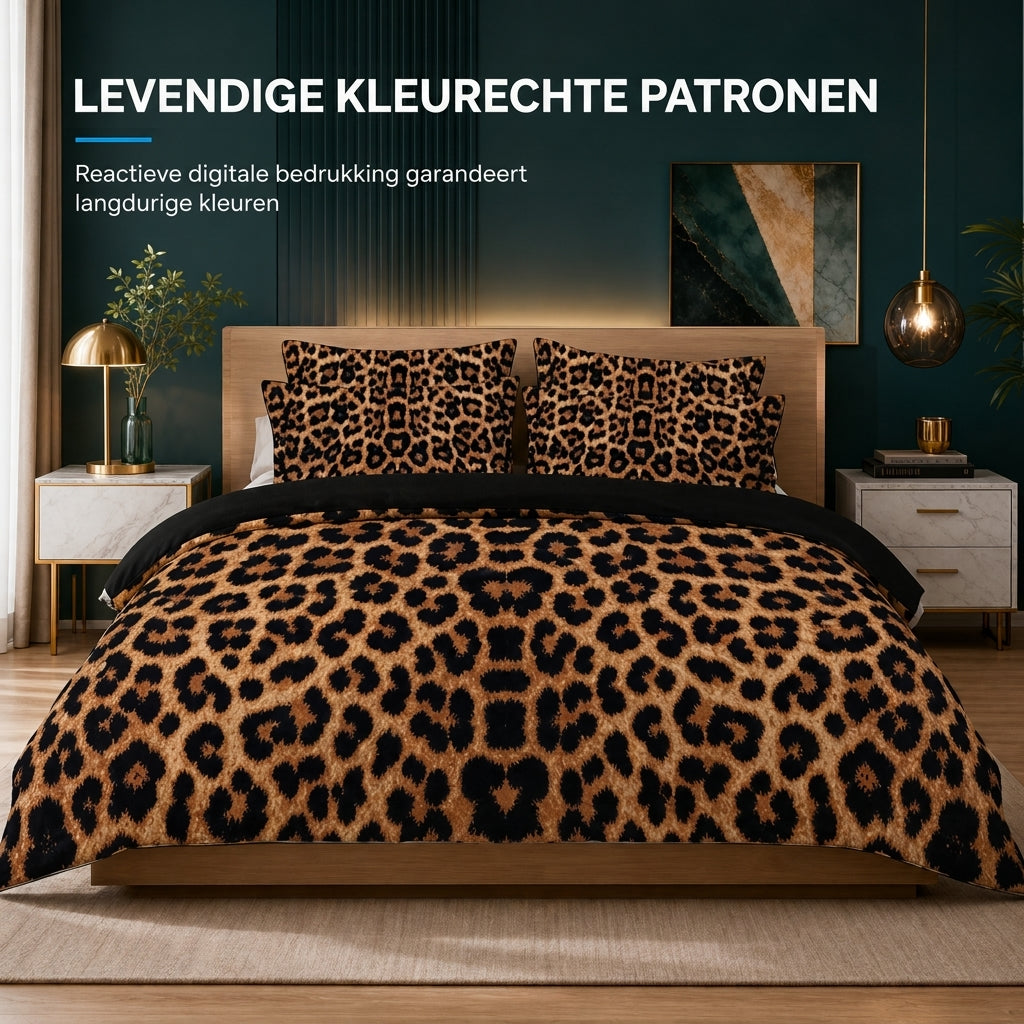 Geometrische Cartoon Anime Digitale Print Polyester Dekbedovertrek Beddengoedset met Kussenslopen