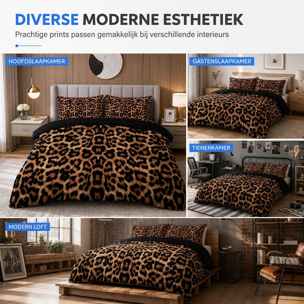 Geometrische Cartoon Anime Digitale Print Polyester Dekbedovertrek Beddengoedset met Kussenslopen