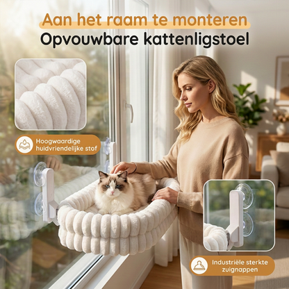 Opvouwbare kattenhangmat voor het raam met zuignappen
