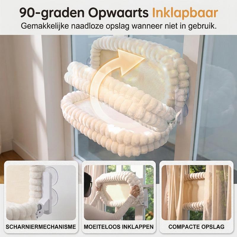 Opvouwbare kattenhangmat voor het raam met zuignappen