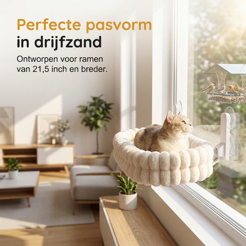 Opvouwbare kattenhangmat voor het raam met zuignappen