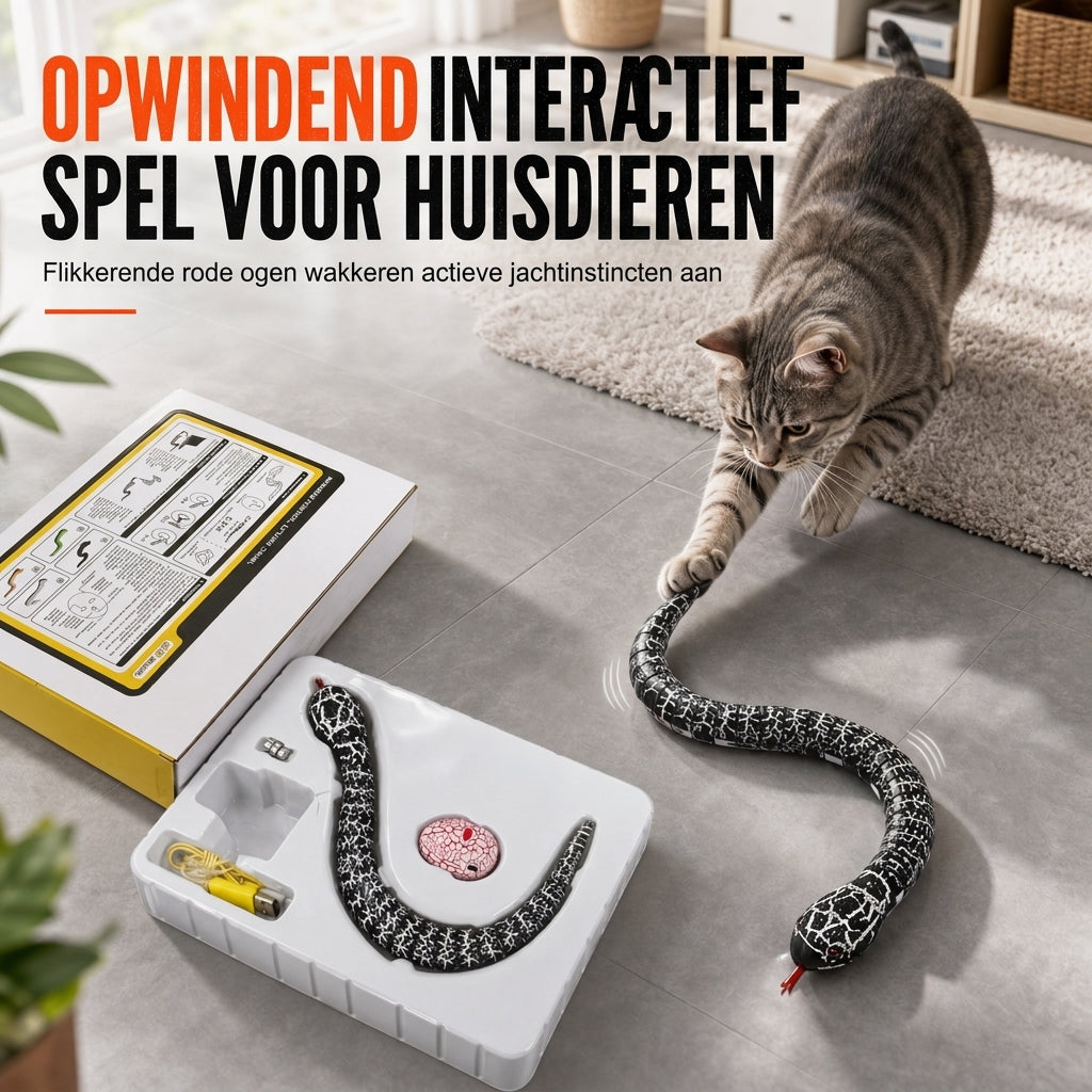 Slimme detecterende elektrische slangenspeelgoed met obstakelvermijding, gestreepte krait, interactief grappenspeelgoed voor kinderen
