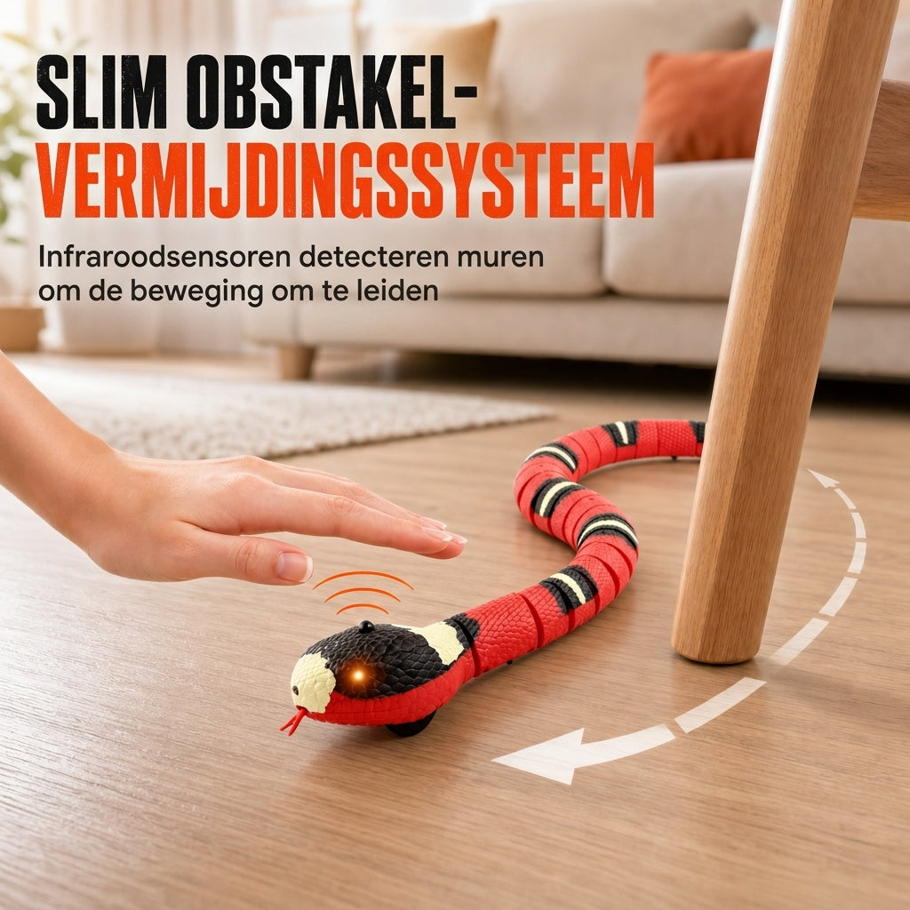Slimme detecterende elektrische slangenspeelgoed met obstakelvermijding, gestreepte krait, interactief grappenspeelgoed voor kinderen