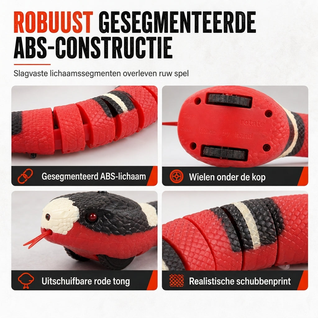 Slimme detecterende elektrische slangenspeelgoed met obstakelvermijding, gestreepte krait, interactief grappenspeelgoed voor kinderen
