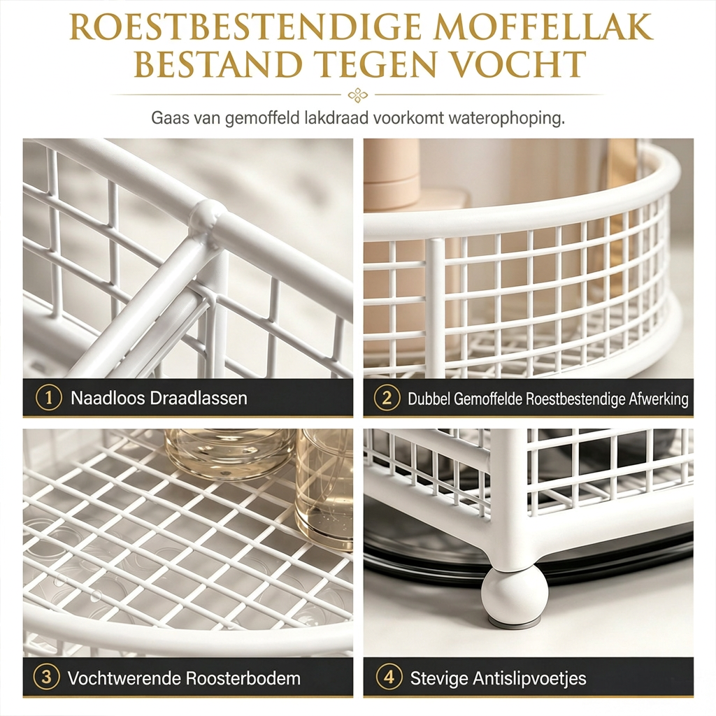 Cosmetica-opbergplank voor kaptafel en badkamer aanrecht, tafelmodel opbergrek voor huidverzorgingsproducten en make-up
