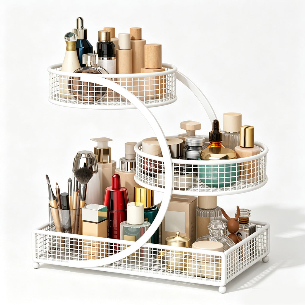 Cosmetica-opbergplank voor kaptafel en badkamer aanrecht, tafelmodel opbergrek voor huidverzorgingsproducten en make-up