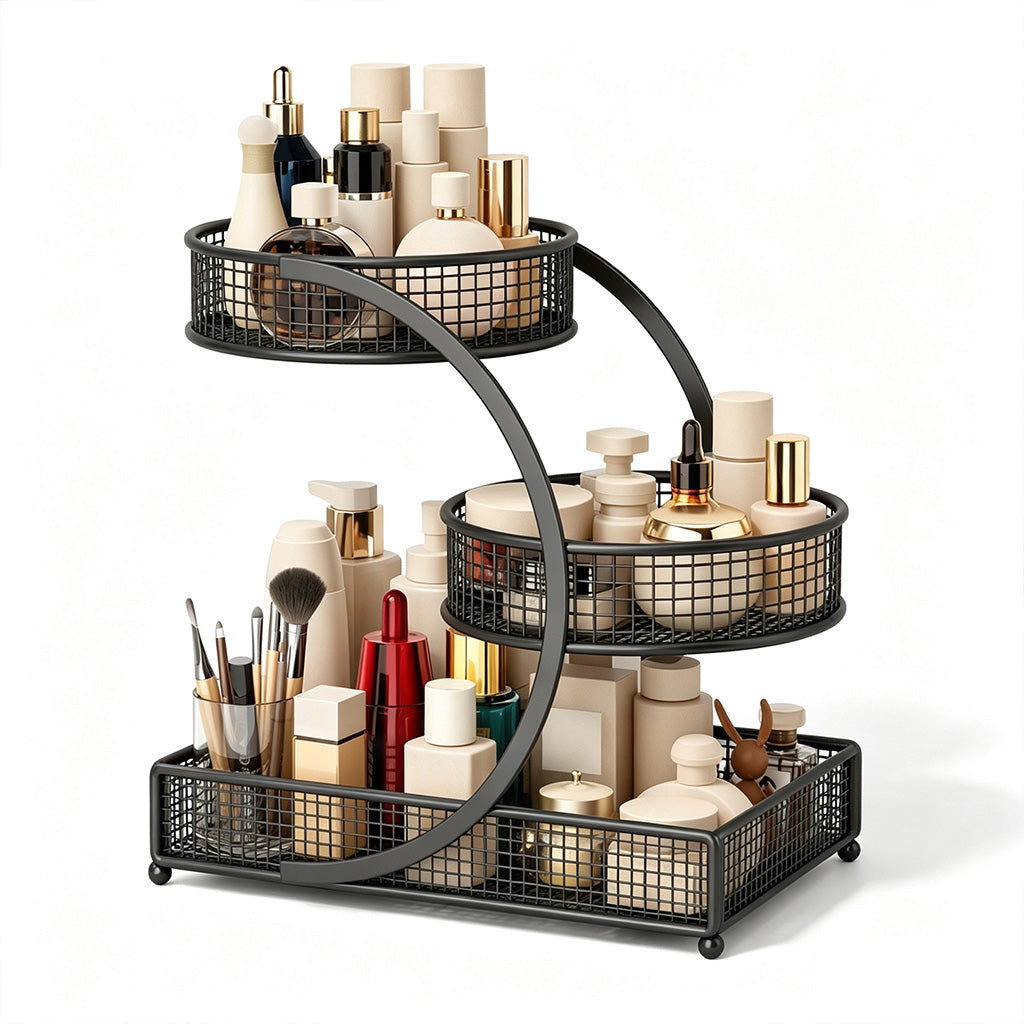 Cosmetica-opbergplank voor kaptafel en badkamer aanrecht, tafelmodel opbergrek voor huidverzorgingsproducten en make-up
