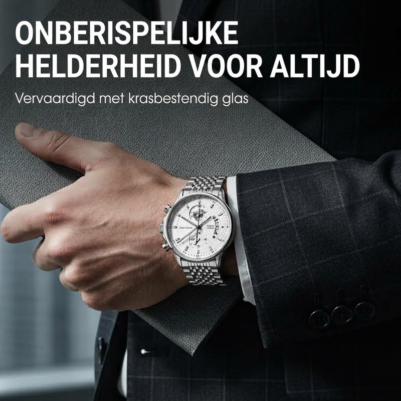 Heren waterdicht quartz horloge met lichtgevende wijzers