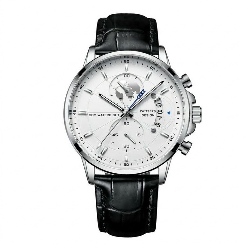 Heren waterdicht quartz horloge met lichtgevende wijzers