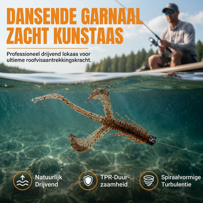 Realistische drijvende garnalenvormige zachte kunstaasjes