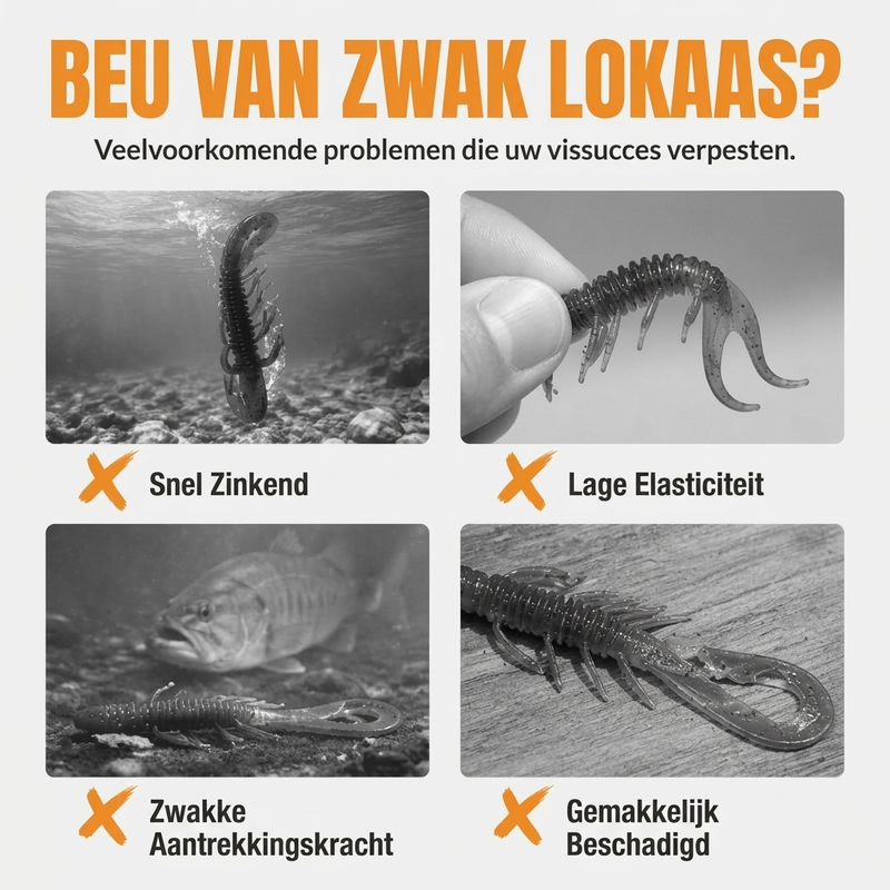 Realistische drijvende garnalenvormige zachte kunstaasjes
