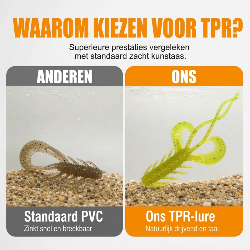 Realistische drijvende garnalenvormige zachte kunstaasjes