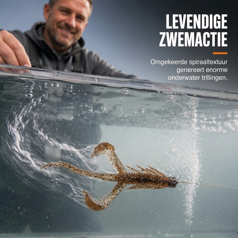 Realistische drijvende garnalenvormige zachte kunstaasjes
