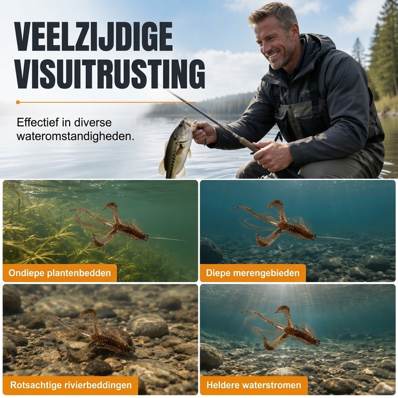 Realistische drijvende garnalenvormige zachte kunstaasjes