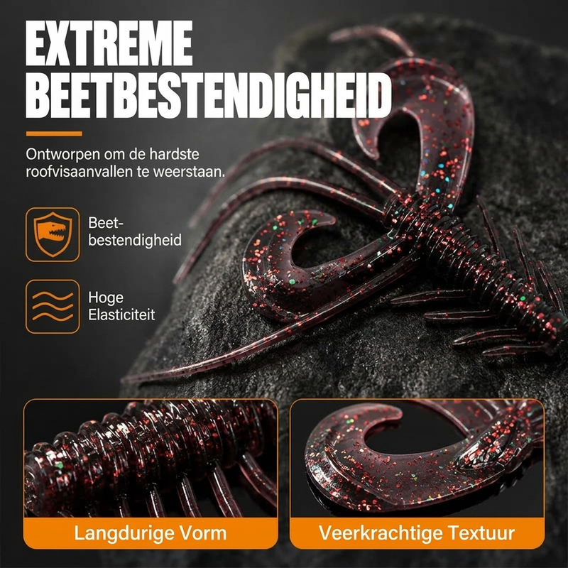 Realistische drijvende garnalenvormige zachte kunstaasjes