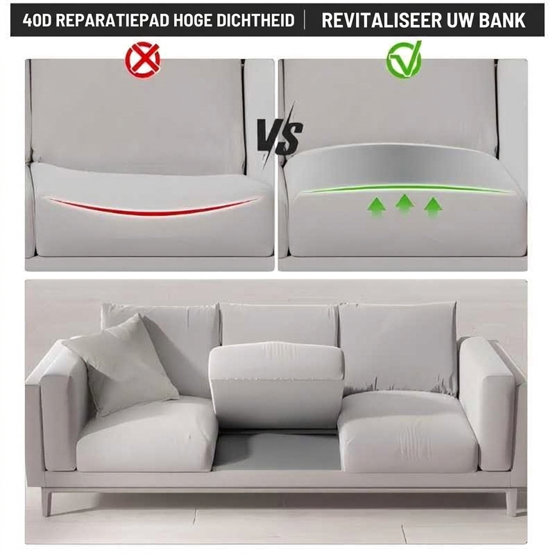 Steun voor doorgezakte bankkussens