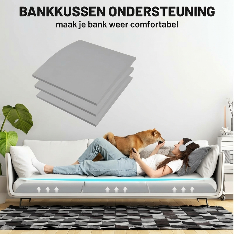 Steun voor doorgezakte bankkussens