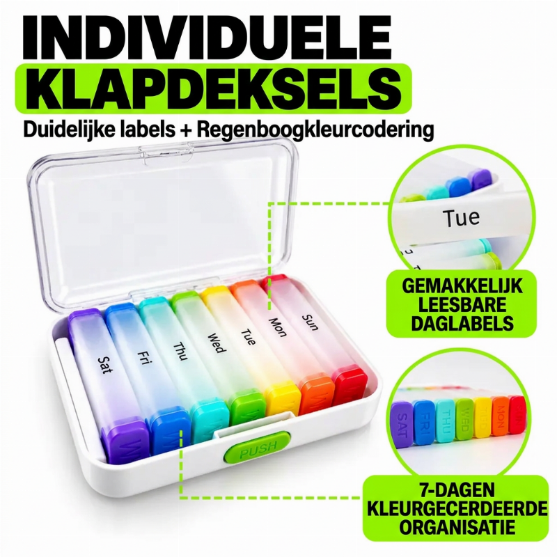 Afneembaar pillendoosje voor 7 dagen