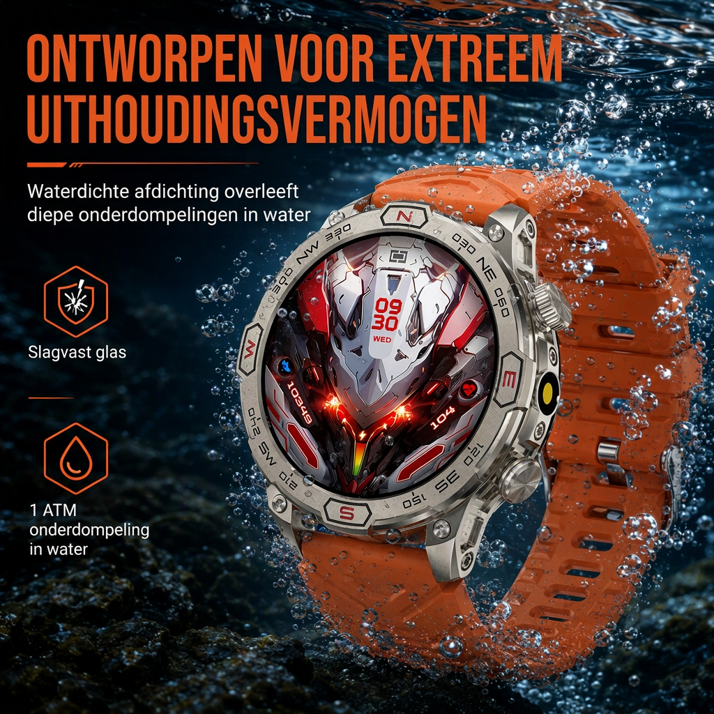 📢📢 50% KORTING!! ⏰ Robuuste smartwatch – bellen via Bluetooth & gezondheidsmonitor, duurzame outdoor fitness watch voor heren ⌚⛰️