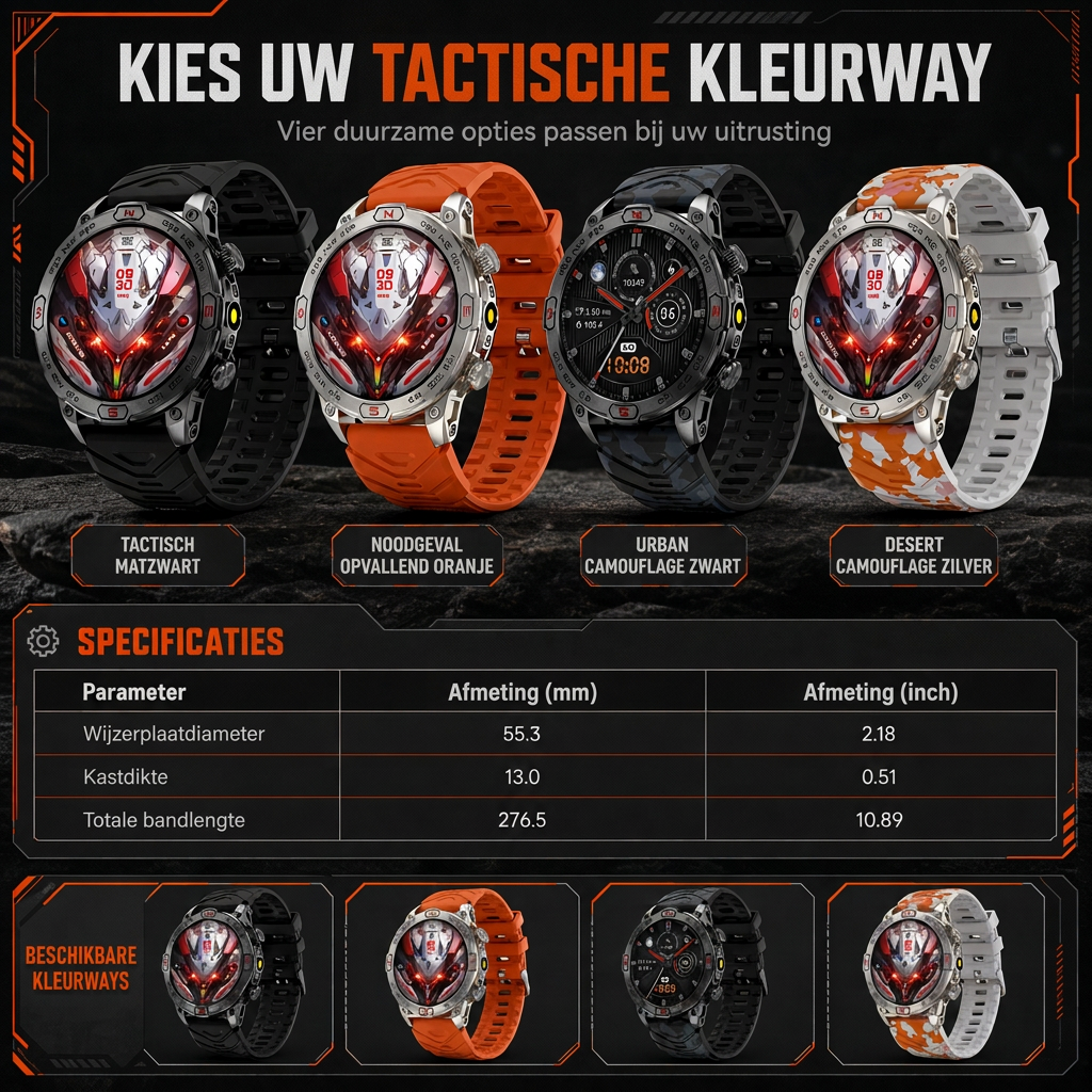 📢📢 50% KORTING!! ⏰ Robuuste smartwatch – bellen via Bluetooth & gezondheidsmonitor, duurzame outdoor fitness watch voor heren ⌚⛰️