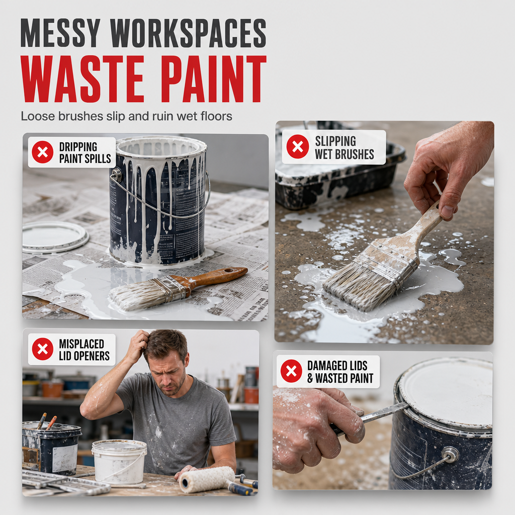 🛠Dubbelzijdige magnetische kwastklem met universele klemhouder – plastic kwastgereedschap