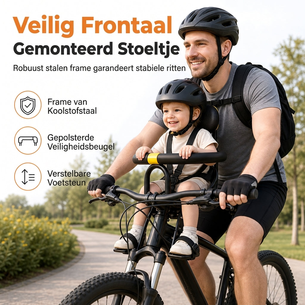 ⏳Beperkte Tijd Speciale Aanbieding⏰Fietskinderzitje met Rugleuning en Kussen voor Mountainbikes Buitenshuis Ouder-Kind Fietsen
