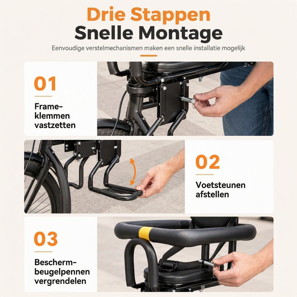 ⏳Beperkte Tijd Speciale Aanbieding⏰Fietskinderzitje met Rugleuning en Kussen voor Mountainbikes Buitenshuis Ouder-Kind Fietsen